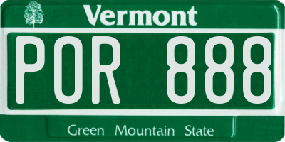 VT license plate POR888