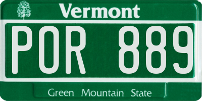 VT license plate POR889