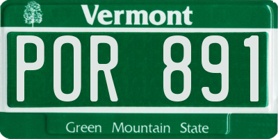 VT license plate POR891