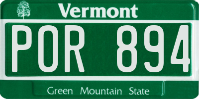 VT license plate POR894