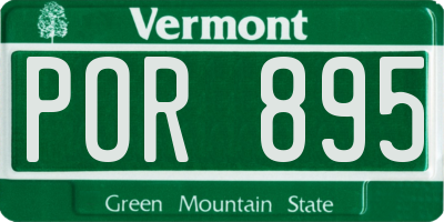 VT license plate POR895