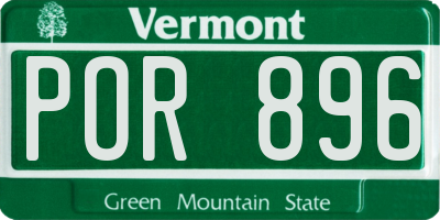 VT license plate POR896