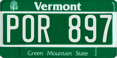 VT license plate POR897