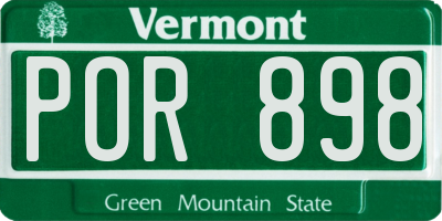 VT license plate POR898