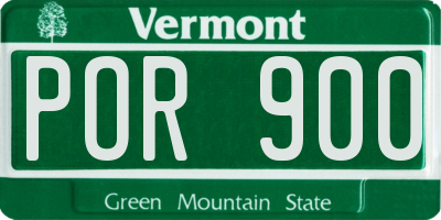 VT license plate POR900