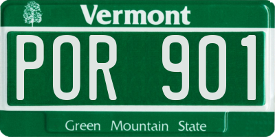 VT license plate POR901