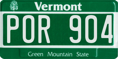 VT license plate POR904