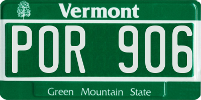 VT license plate POR906