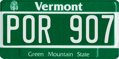 VT license plate POR907