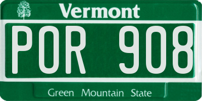 VT license plate POR908