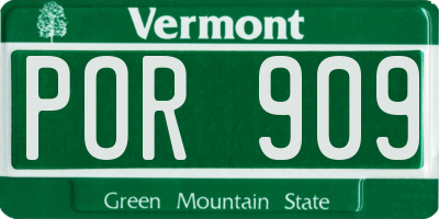 VT license plate POR909