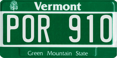 VT license plate POR910