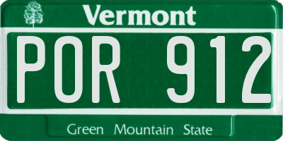 VT license plate POR912