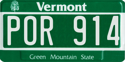 VT license plate POR914