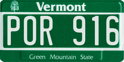 VT license plate POR916
