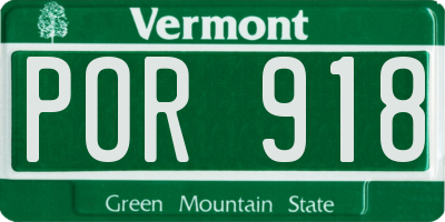 VT license plate POR918