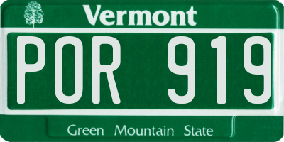 VT license plate POR919
