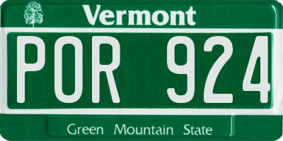 VT license plate POR924
