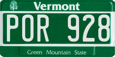 VT license plate POR928