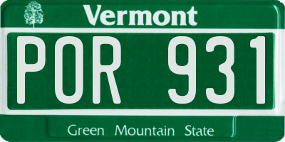 VT license plate POR931