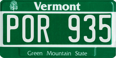 VT license plate POR935