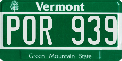 VT license plate POR939