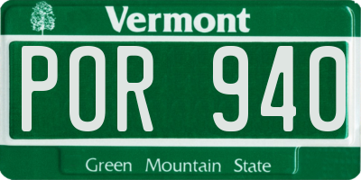 VT license plate POR940