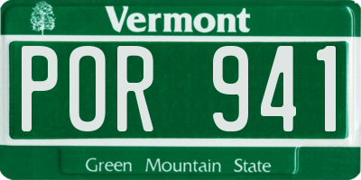 VT license plate POR941