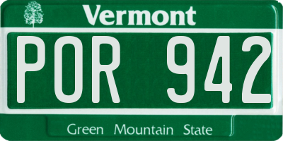 VT license plate POR942