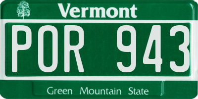 VT license plate POR943