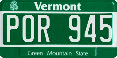 VT license plate POR945