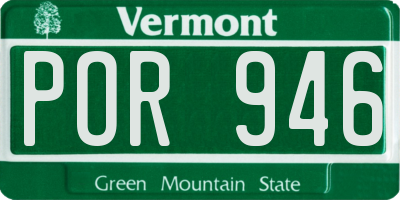 VT license plate POR946