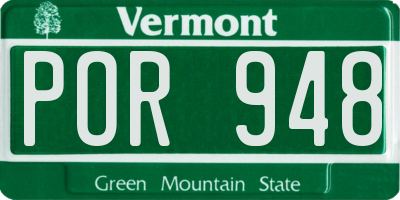 VT license plate POR948