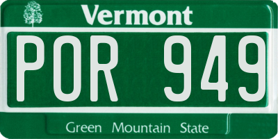 VT license plate POR949