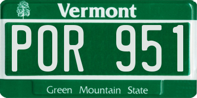VT license plate POR951