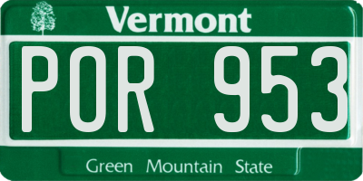 VT license plate POR953
