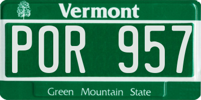 VT license plate POR957