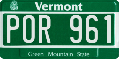 VT license plate POR961