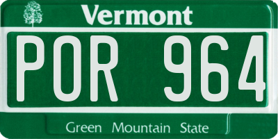 VT license plate POR964