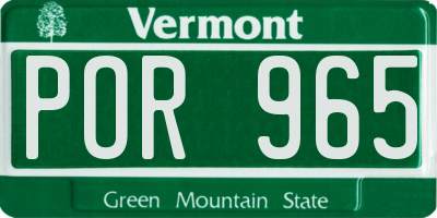 VT license plate POR965