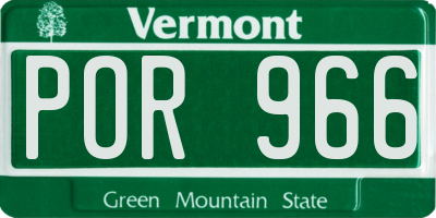 VT license plate POR966