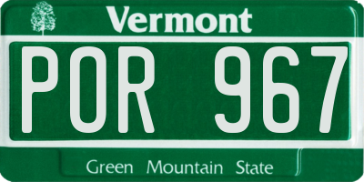 VT license plate POR967