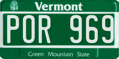 VT license plate POR969