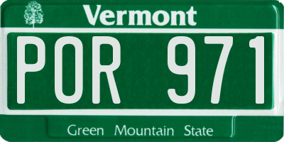 VT license plate POR971