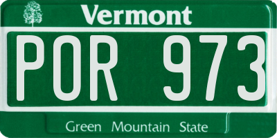 VT license plate POR973