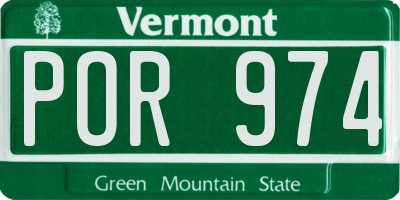 VT license plate POR974