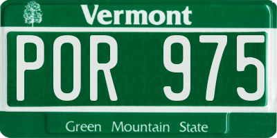 VT license plate POR975