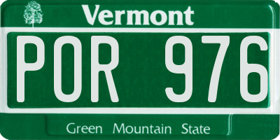 VT license plate POR976