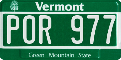 VT license plate POR977