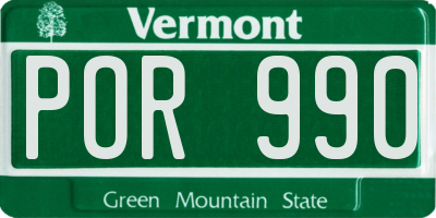 VT license plate POR990